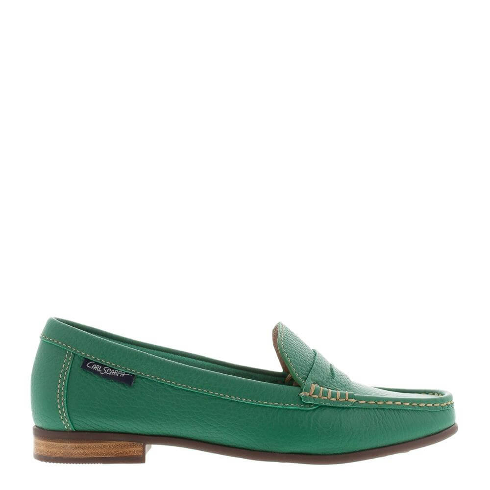 Carl Scarpa Verlie Leather Penny Loafers Green